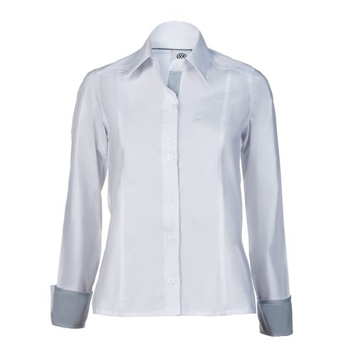 Blusa Manga Longa Vendas Feminina Branca/Cinza Volkswagen 17.01.0040