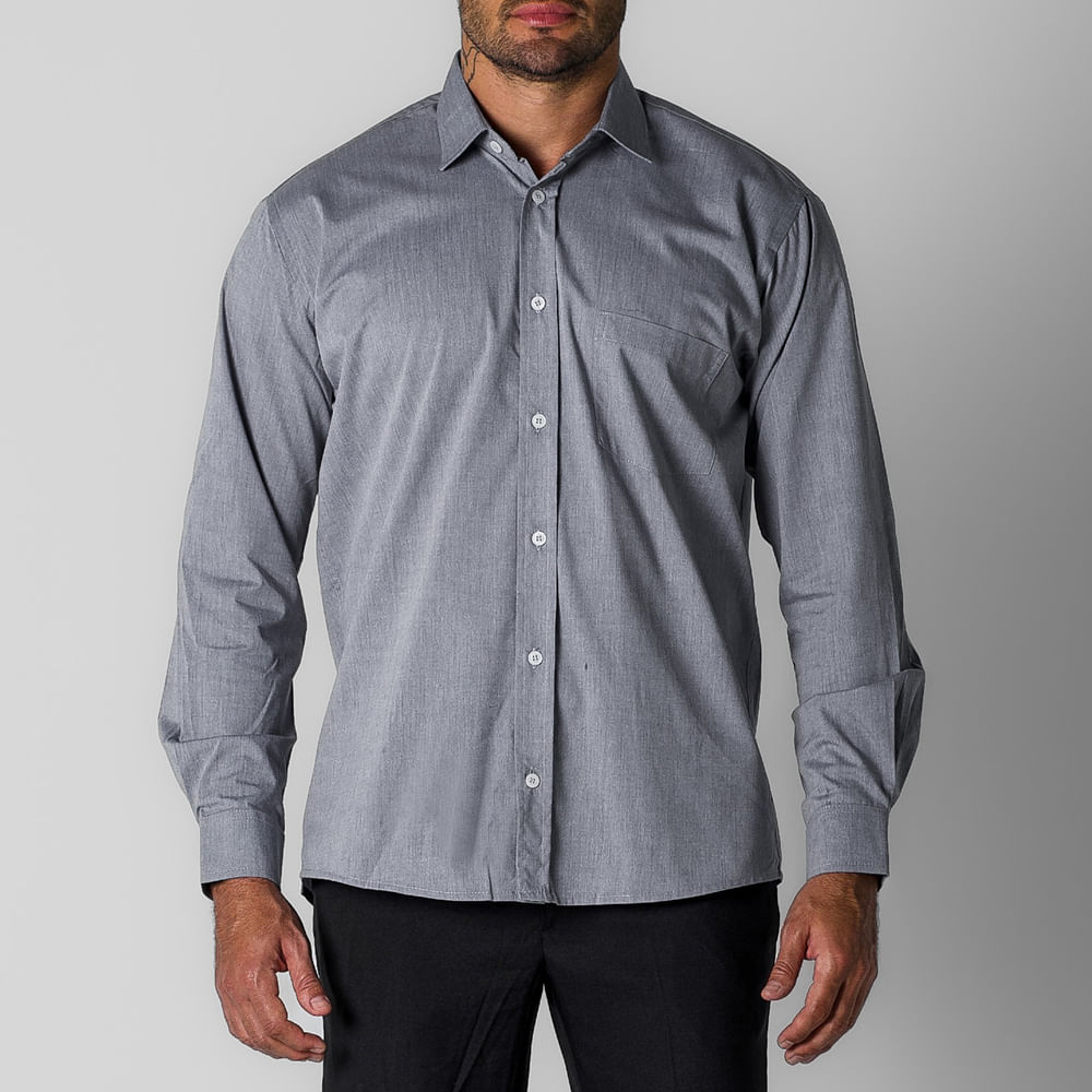 Camisa Fil Pro Manga Longa Masculina Cinza Chumbo