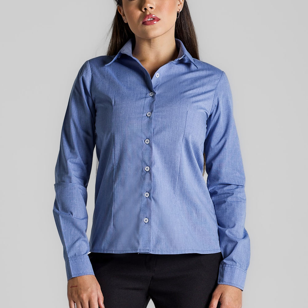 Blusa Fil Pro Manga Longa Feminina Azul Royal