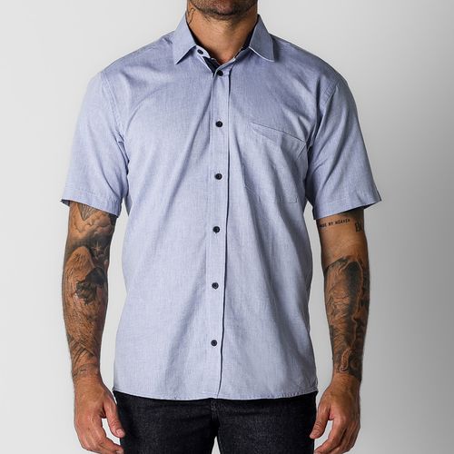 Camisa Cotton Blue Manga Curta Masculina
