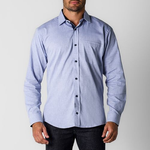 Camisa Cotton Blue Manga Longa Masculina