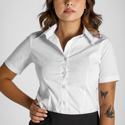 Blusa Confort Manga Curta Feminina Branca