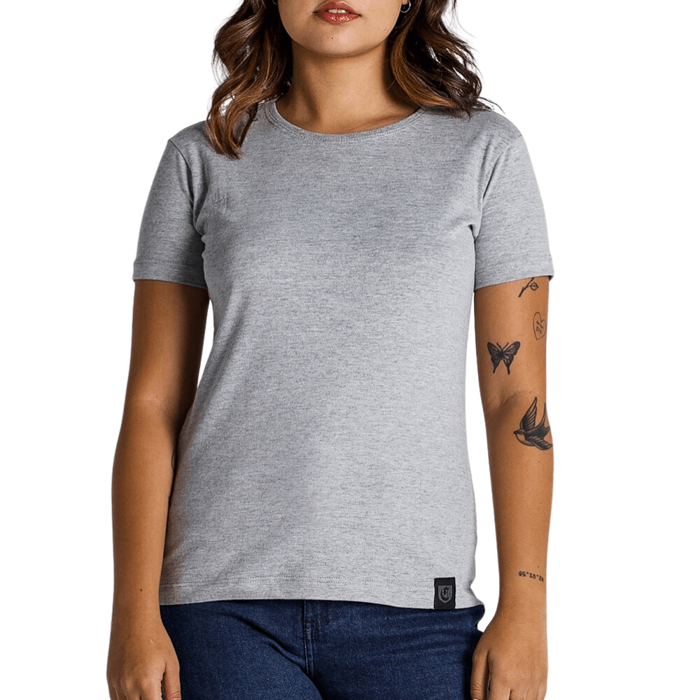 Camiseta Select Prime Algodão Egípcio Cinza Mescla Feminina
