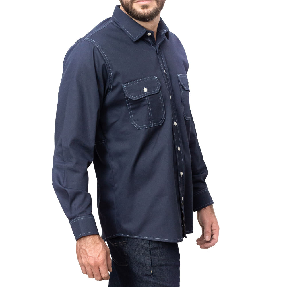 Workshirt Camisa Titan Azul Marinho Manga Longa