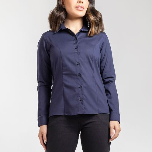 Camisa Force Citerol Feminina Azul Marinho Manga Longa