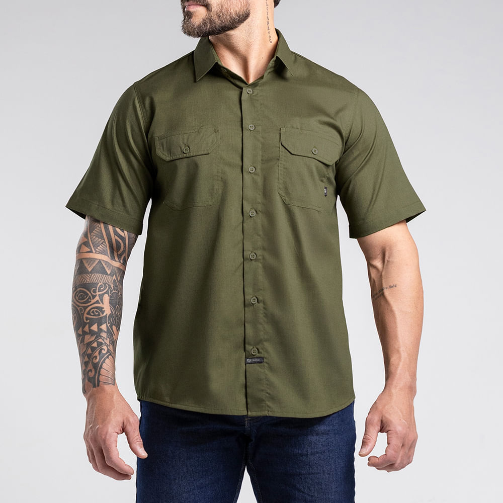 APPLETREES/MILITARY SHIRT サイズS Workshirt Camisa Titan Air Pro Verde