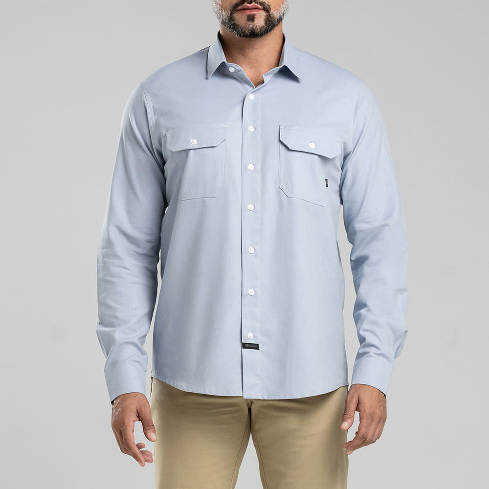 Workshirt Camisa Rock Azul Claro Manga Longa