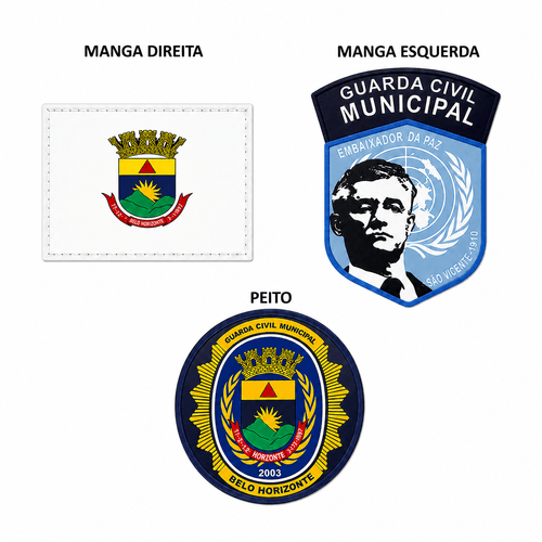 Distintivos Emborrachados Gcm Bh 3 Pcs