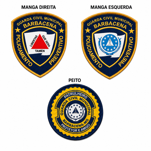 Distintivos Bordados Gcm Barbacena 3 Pcs
