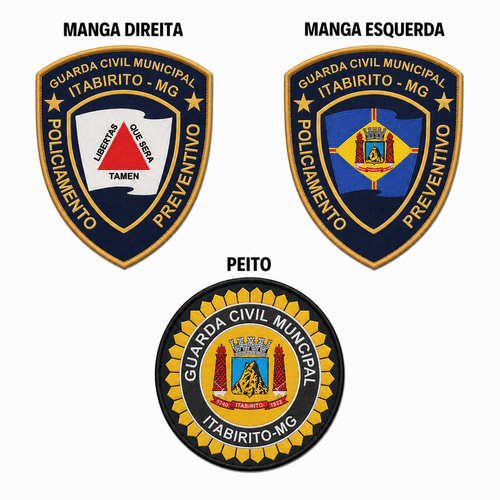 Distintivos Bordados Gcm Itabirito 3 Pcs