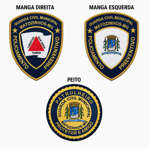Distintivos Bordados Gcm Matozinhos 3 Pcs