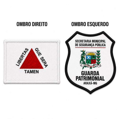 Distintivos Bordados Gcm Araxa 2 Pcs
