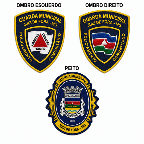Distintivos Bordados Gcm Juiz De Fora 3 Pcs