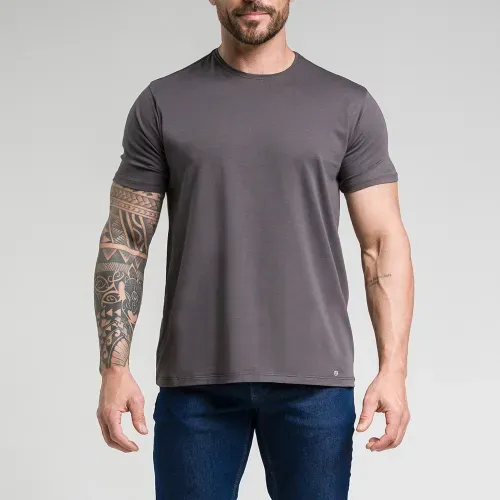 Camiseta Select Prime Algodão Egípcio Cinza Chumbo Masculina
