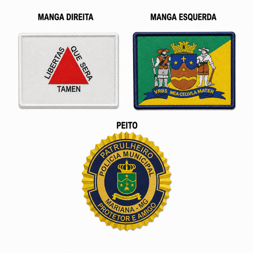 Distintivos Bordados Gcm Mariana 3 Pcs
