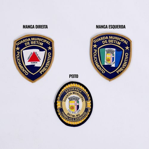 Distintivos Bordados Gcm Betim 3 Pcs