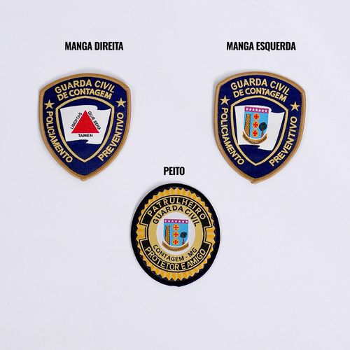 Distintivos Bordados Gcm Contagem 3 Pcs