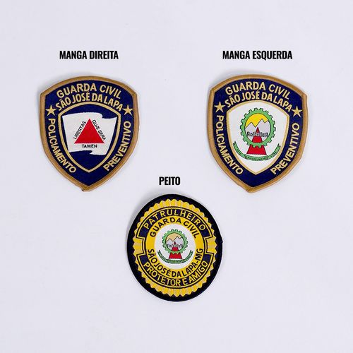 Distintivos Bordados Gcm São José Da Lapa 3 Pcs