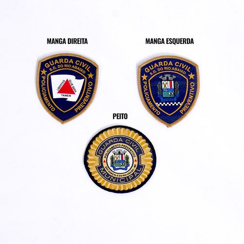 Distintivos Bordados Gcm São Gonçalo Do Rio Abaixo 3 Pcs