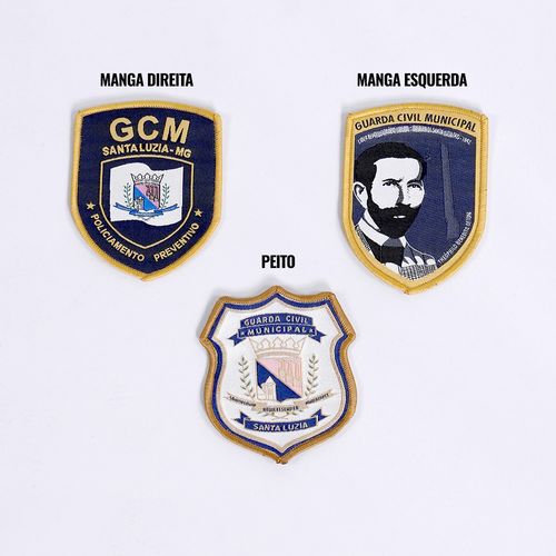 Distintivos Bordados Gcm Santa Luzia 3 Pcs