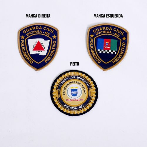 Distintivos Bordados Gcm Ipatinga 3 Pcs