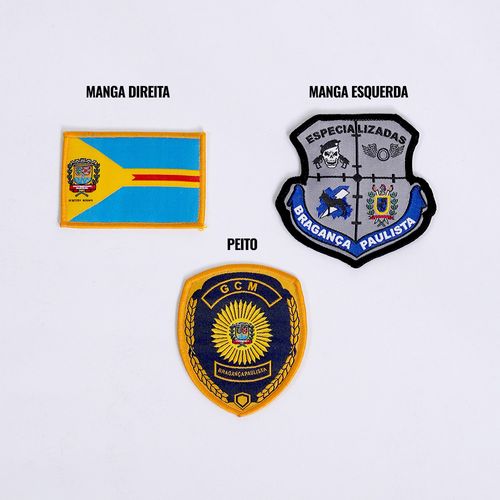 Distintivos Bordados Gcm Braçanca Paulista 3 Pcs