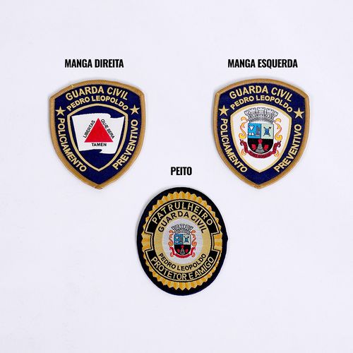 Distintivos Bordados Gcm Pedro Leopoldo 3 Pcs