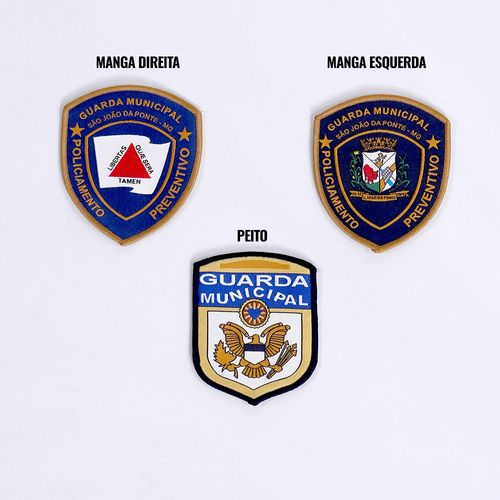 Distintivos Bordados Gcm São João Da Ponte 3 Pçs