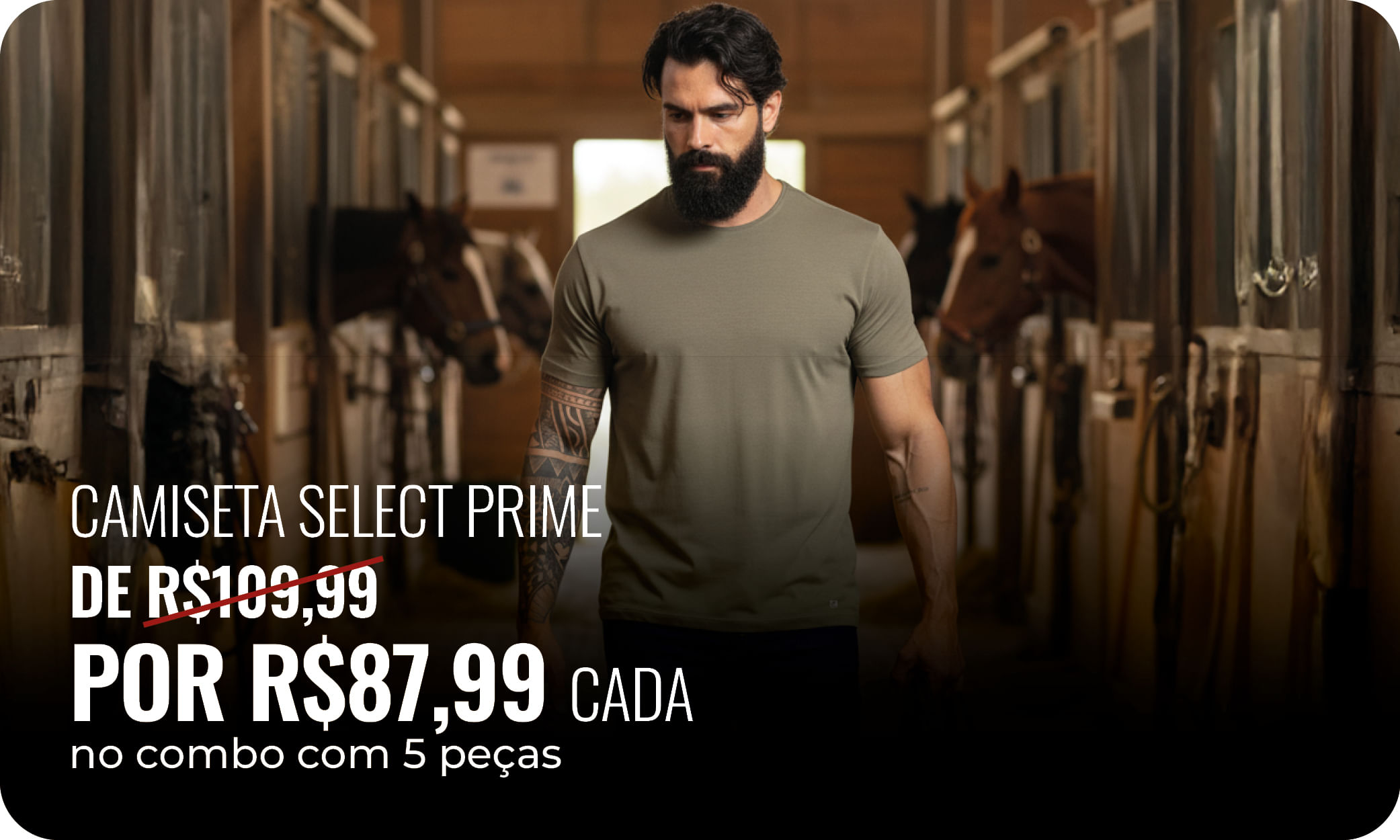Camiseta Select Prime Citerol – de R$109,99 por R$87,99 cada no combo com 5 peças