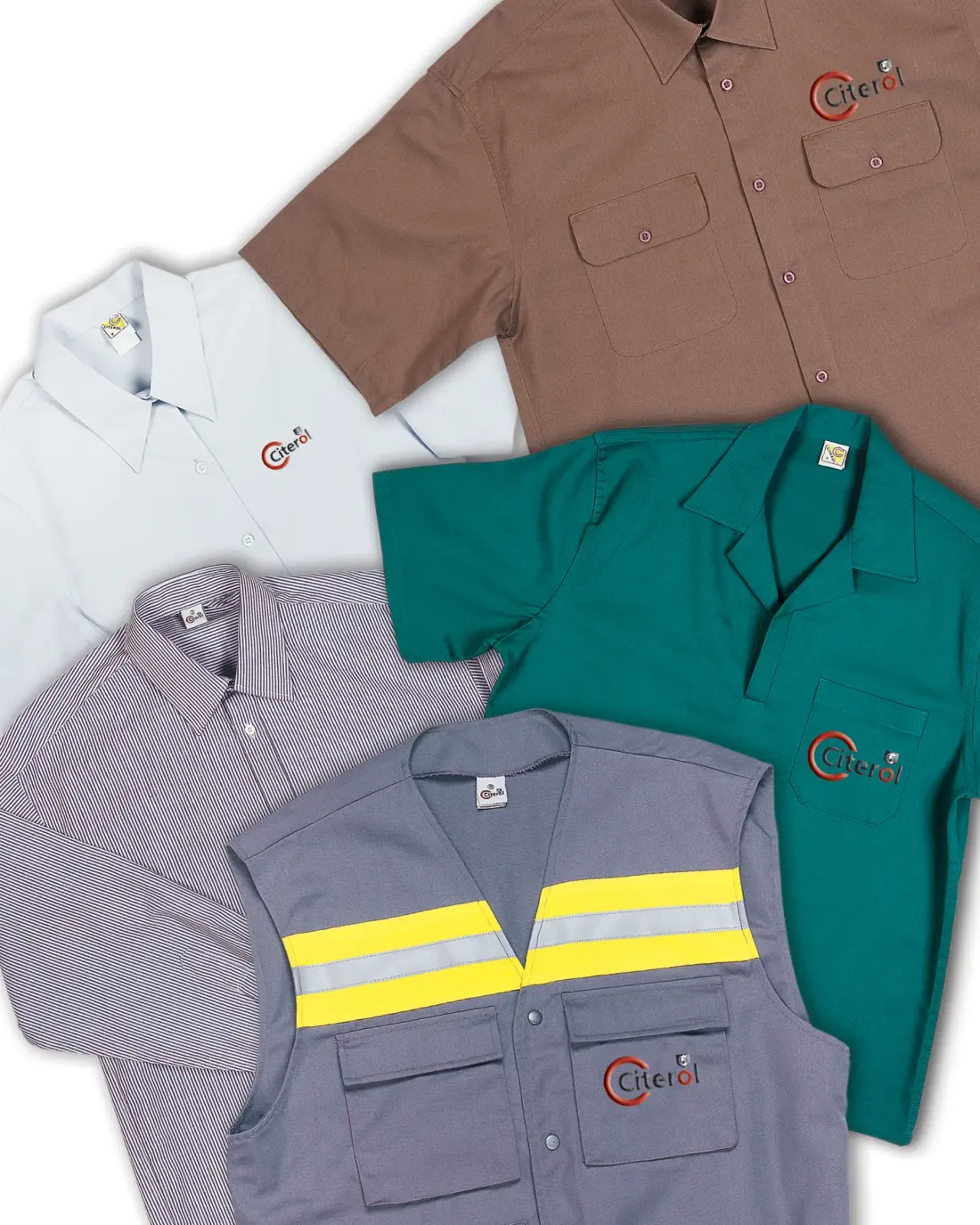 Uniformes antigos da Citerol com a marca da época